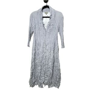 Alquema Silver Size 2 Smash Dress Midi Length Button Down Elbow Sleeve 12